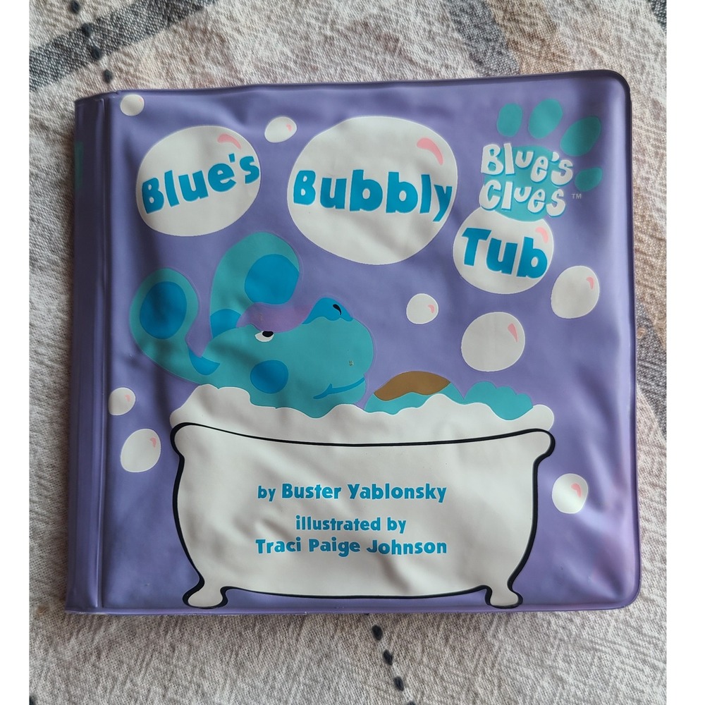 Vintage 1998 Blue's Clues Blue's Bubbly Tub Vinyl Bath Book Nickelodeon Nick Jr